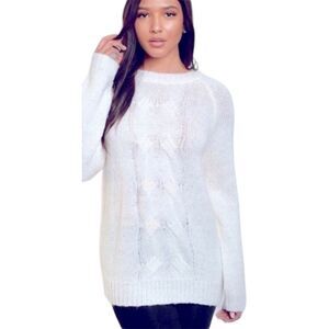 CJ FASHION Women’s Off White Oversized Chunky Knit Sweater.